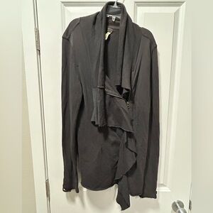Free People washed black knit cardigan